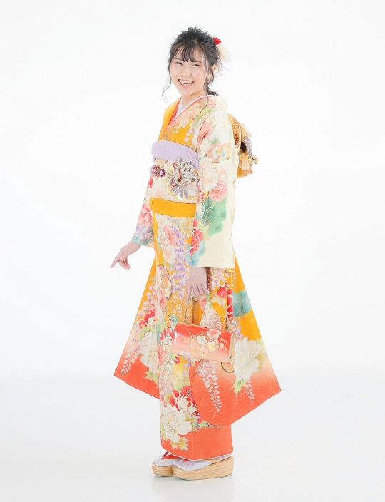 芥子色×オレンジ　藤花