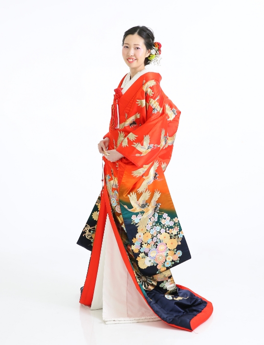 色打掛朱紺グラデーション